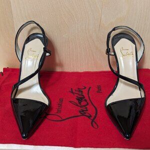 Christian Louboutin June Patent Black Slingback - image 1